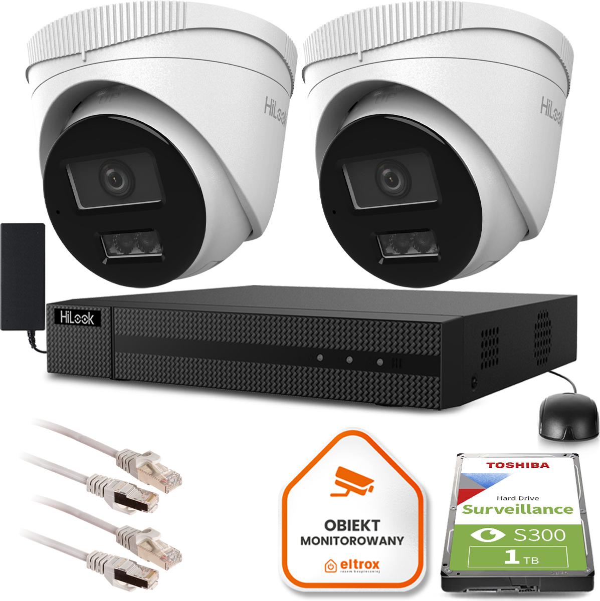 Zestaw monitoringu 2 kamery Hikvision 2MP FullHD