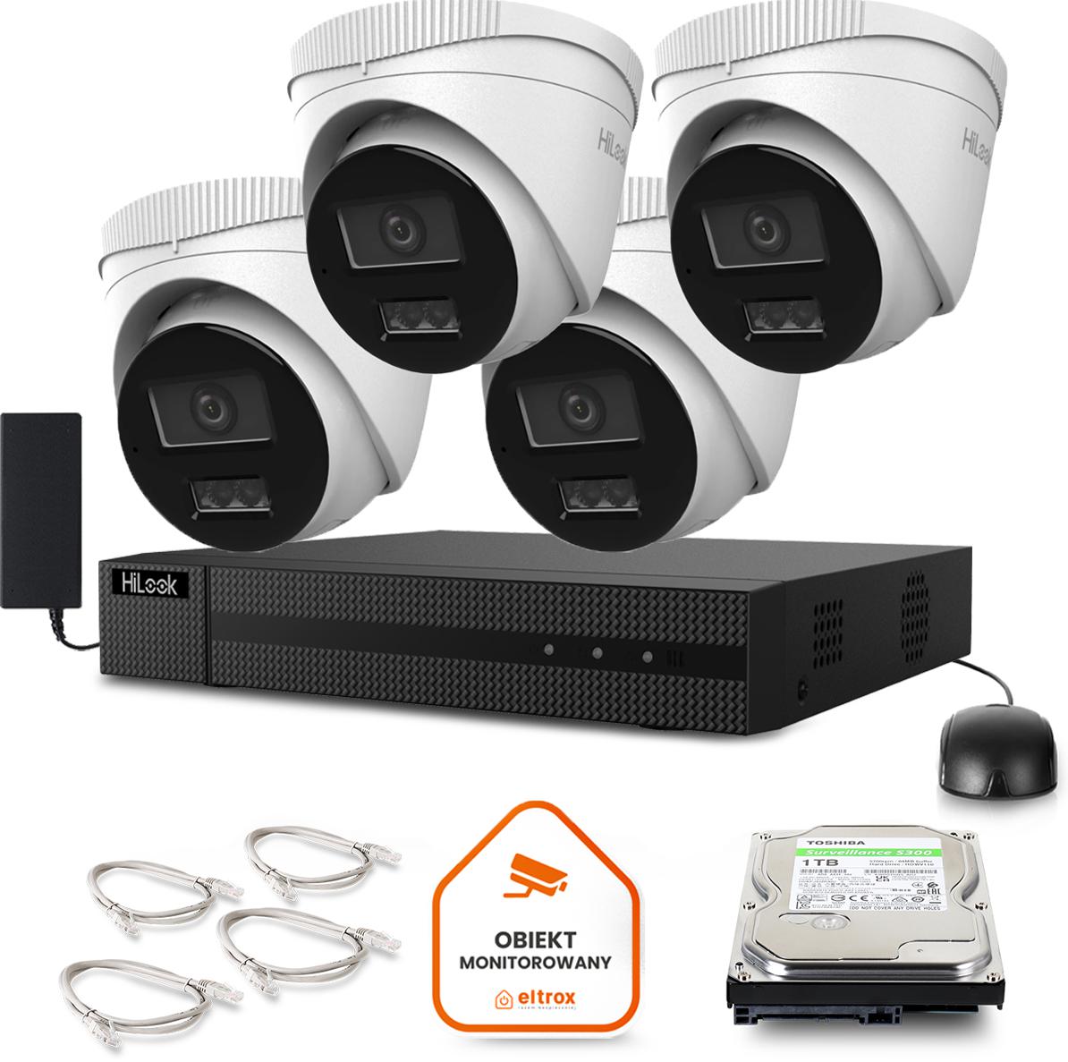 Zestaw monitoringu 4 kamery Hikvision 2MP FullHD