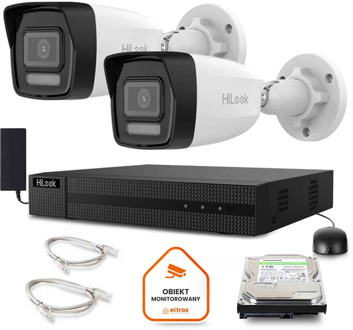 Kompletny zestaw monitoringu Hilook by Hikvision 2 kamer IP, rejestratorem i dyskiem do Twojego domu