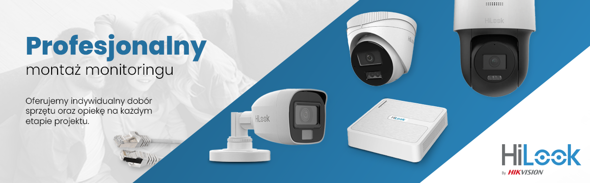 Kompletny zestaw monitoringu z 4 kamerami 4MPx HiLook by Hikvision, który sprawdzi się w systemie monitoringu domów jednorodzinnych, bliźniaków czy też szeregówek