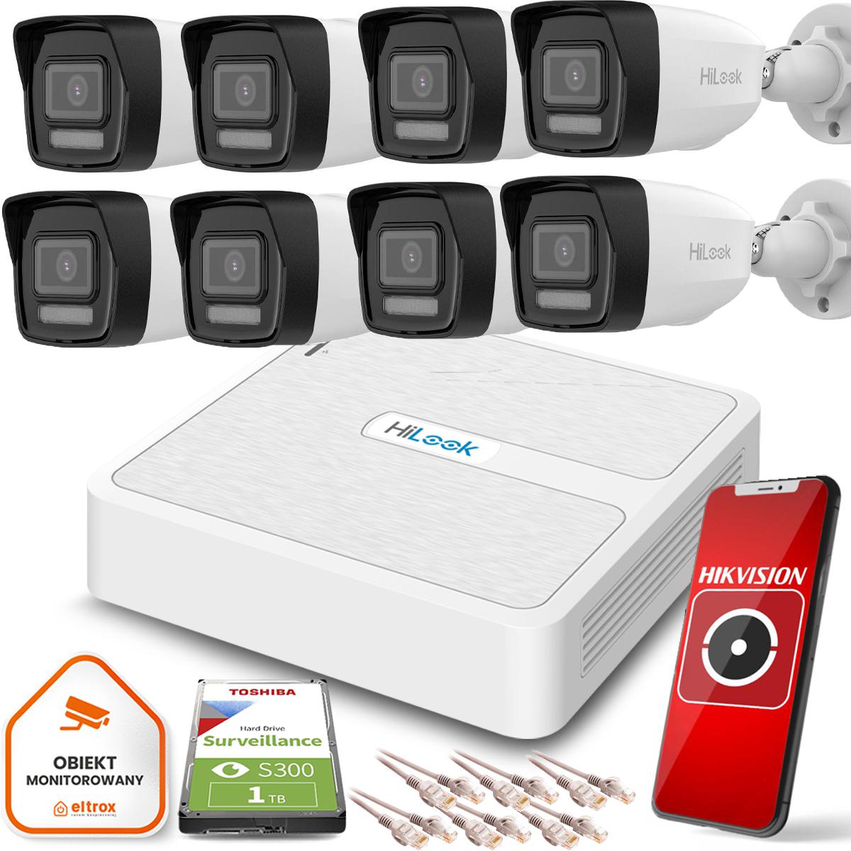 Kompletny zestaw monitoringu Hilook by Hikvision 8 kamer IP, rejestratorem i dyskiem do Twojego domu