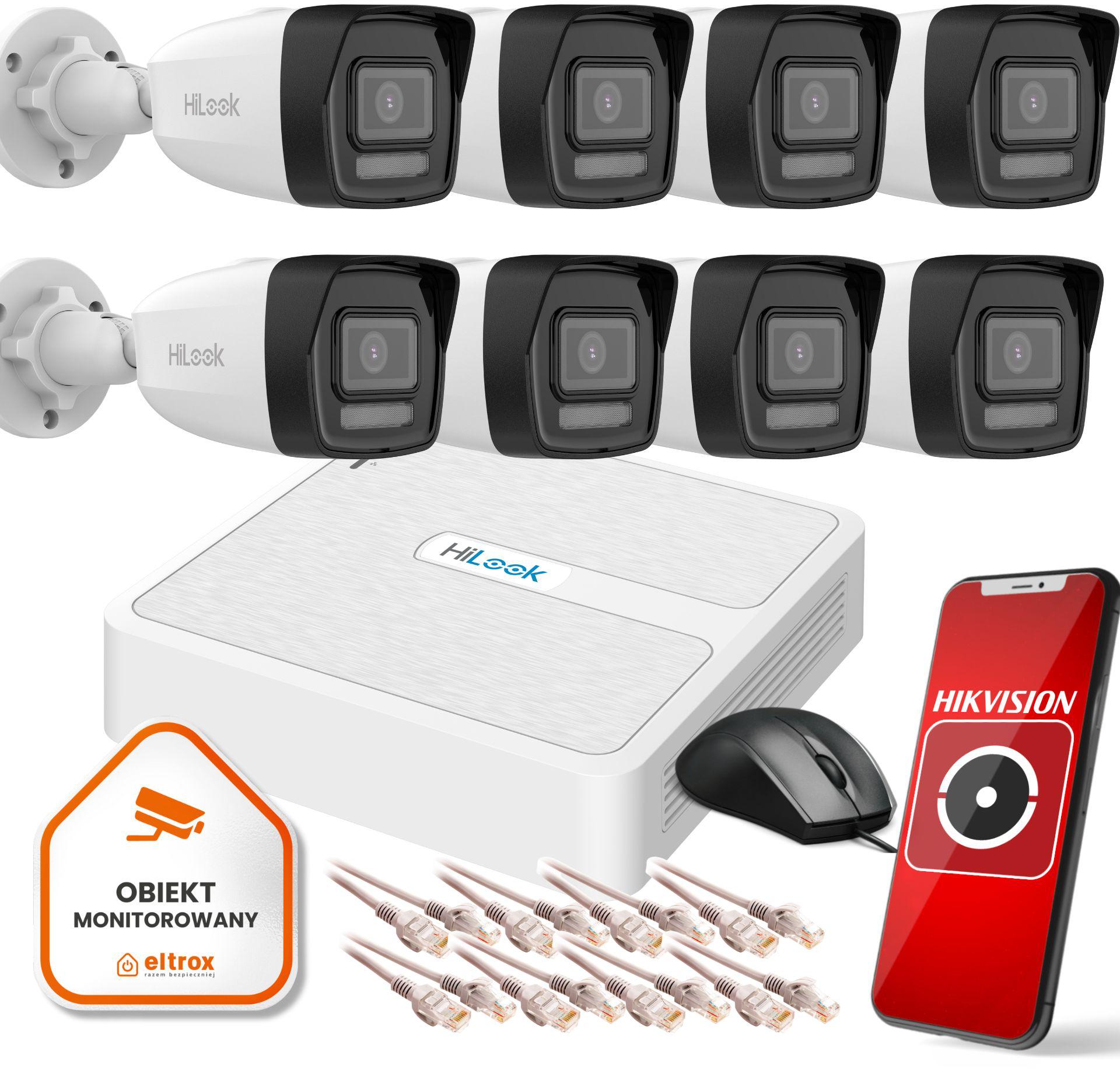 Zestaw monitoringu Hilook by Hikvision 8 kamer IP tuby 4MPx gwarancją bezpieczeństwa Twojego domu