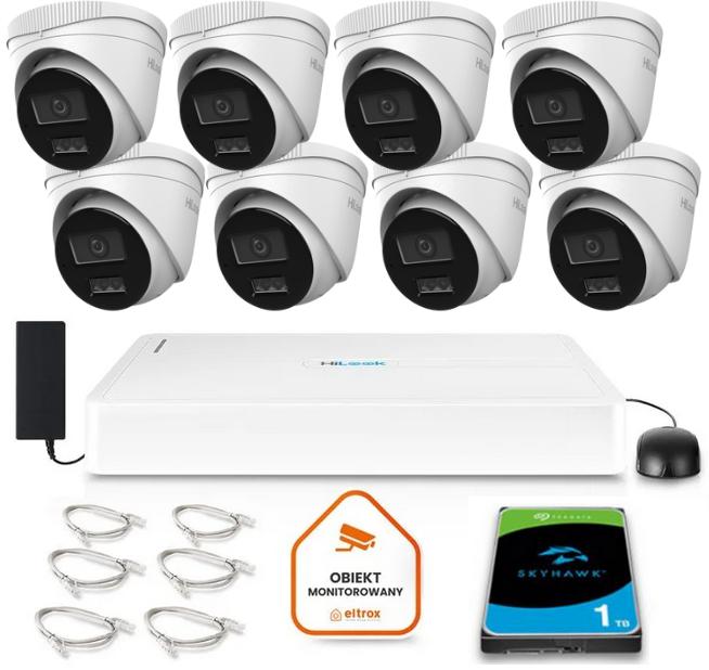 Hilook – zestaw do monitoringu z 8 kamerami IPCAM-T4-30DL