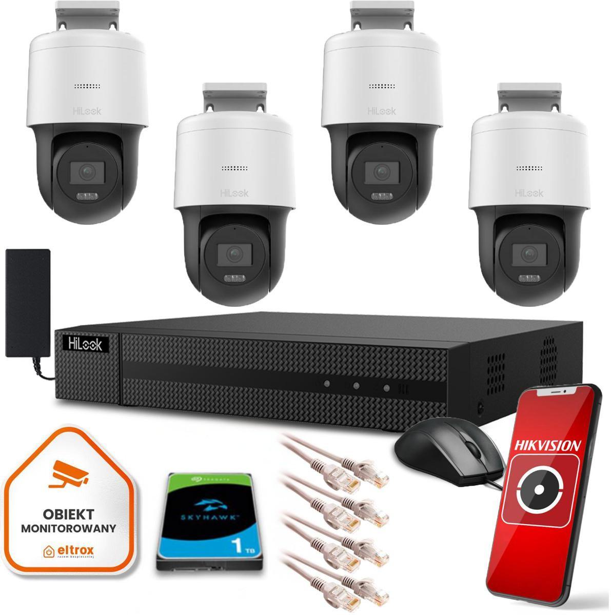 Zestaw monitoringu 4 kamer Hikvision 2MPx