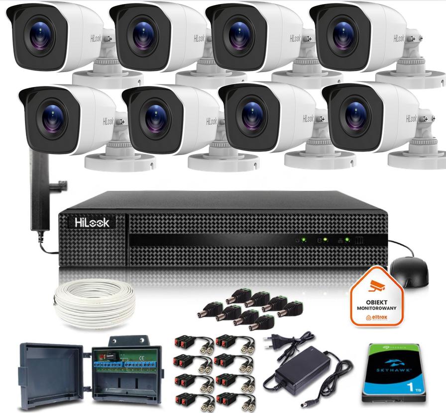 Zestaw monitoringu Hilook by Hikvision 8 kamery 2mpx TVICAM-B2M