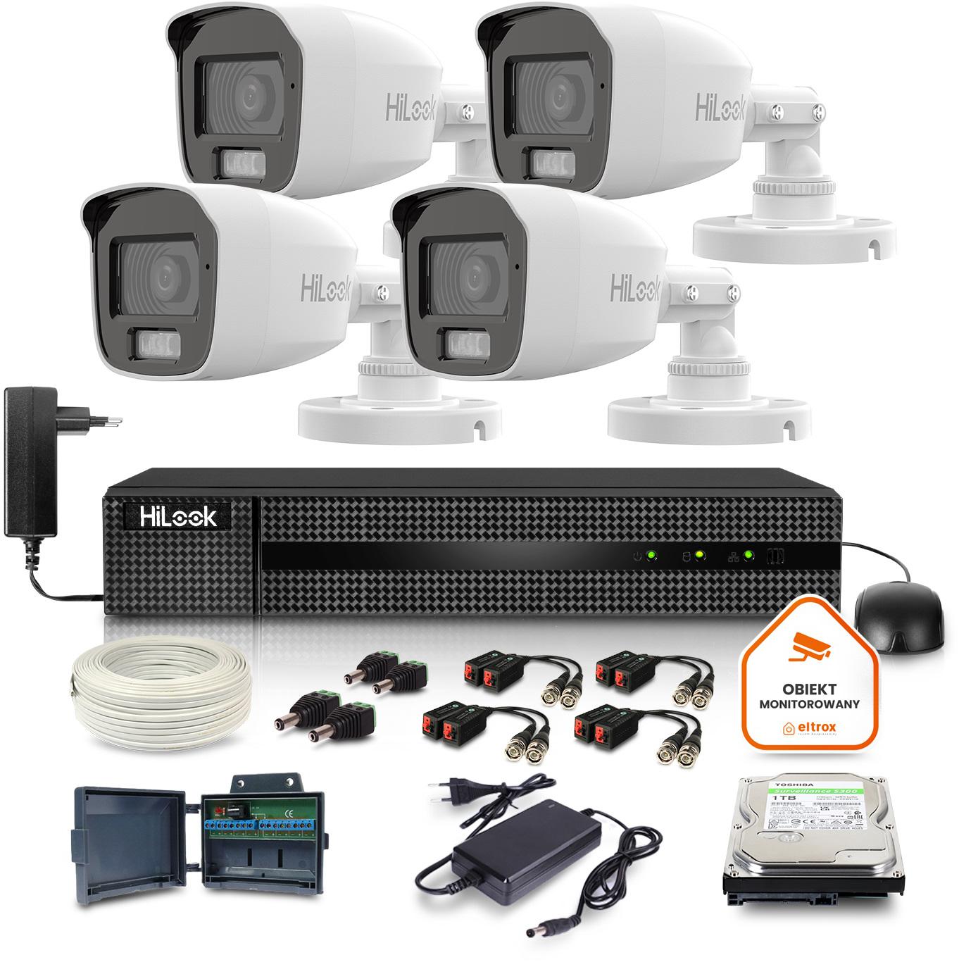 Zestaw monitoringu Hilook 4 kamer 2MPx TVICAM-B2M-20DL - najważniejsze cechy:
