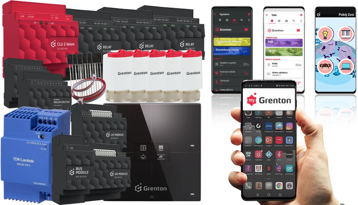 Zestaw Smart Home Grenton STANDARD - zarządzaj nim z pomocą intuicyjnej i funkcjonalnej aplikacji mobilnej myGrenton