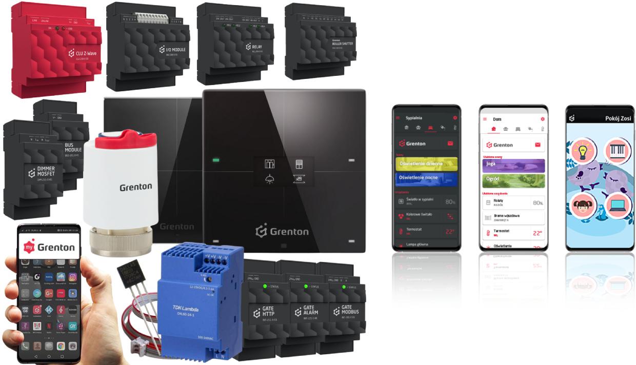Zestaw Smart Home Grenton PREMIUM - zarządzaj nim z pomocą intuicyjnej i funkcjonalnej aplikacji mobilnej myGrenton