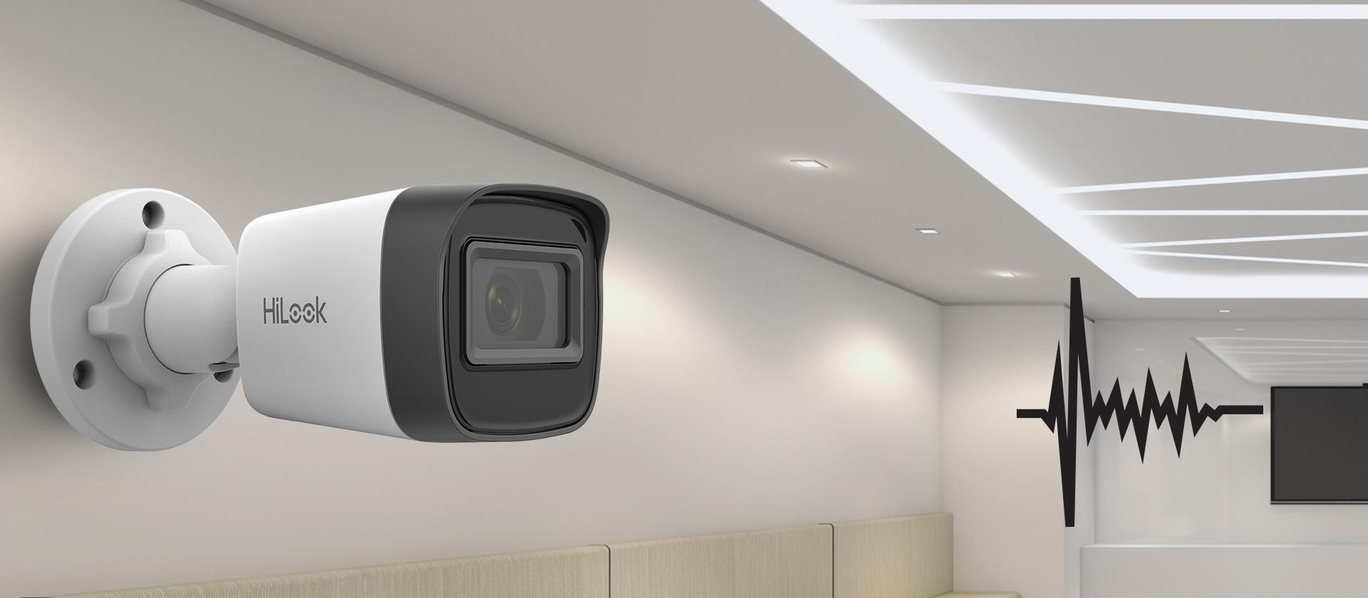 Zestaw do monitoringu Hilook z kamerami IPCAM-B2-P z wbudowanym mikrofonem