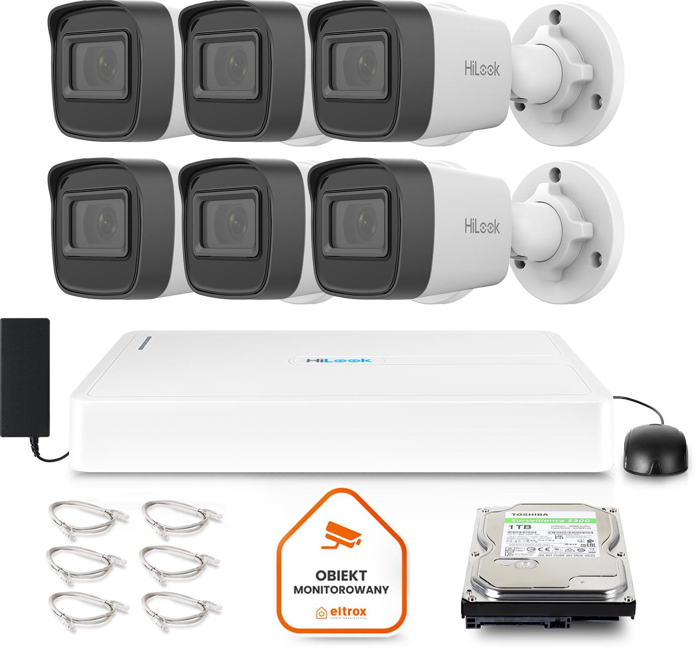 Najważniejsze cechy zestawu monitoringu Hilook by Hikvision 8 kamer IP IPCAM-B2-P Full HD PoE