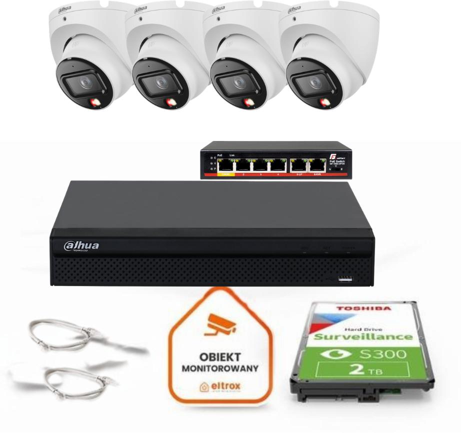 Zestaw Monitoringu Ip Dahua KAMERA IP DAHUA IPC-HDW1639T-A-IL-0280B-S6