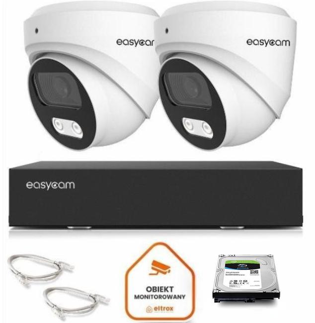 Najważniejsze cechy zestawu do monitoringu IP Easycam 2 kamer:
