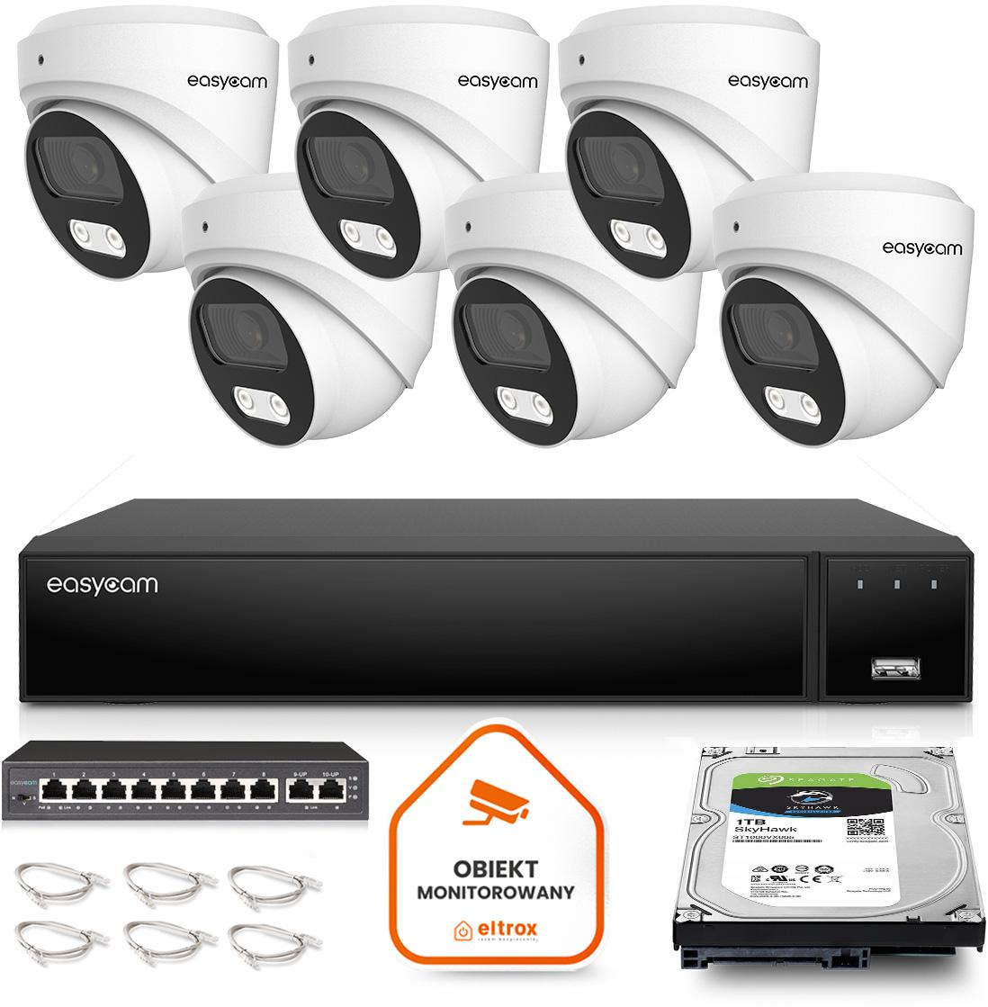 Najważniejsze cechy zestawu do monitoringu IP Easycam 6 kamer