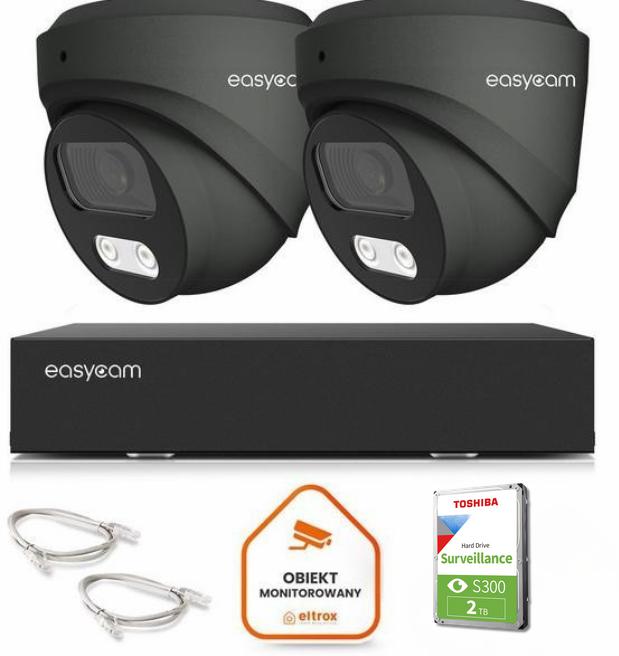 Najważniejsze cechy zestawu do monitoringu IP Easycam 2 kamer: