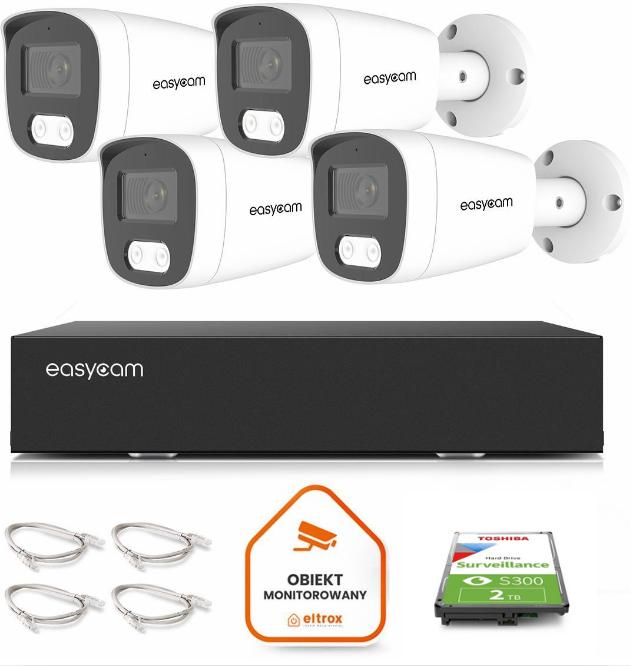 Najważniejsze cechy zestawu do monitoringu IP Easycam 4 kamer: