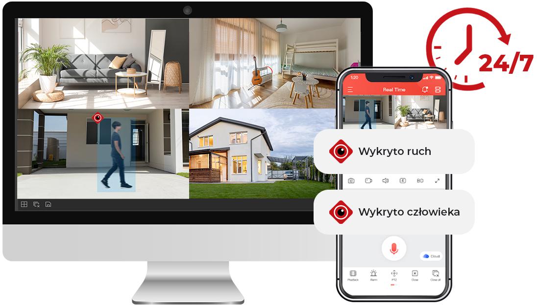Zestaw do monitoringu IP Easycam 6 kamer z POE EC-IP-B5MP30DL-G 5MPx IR LED