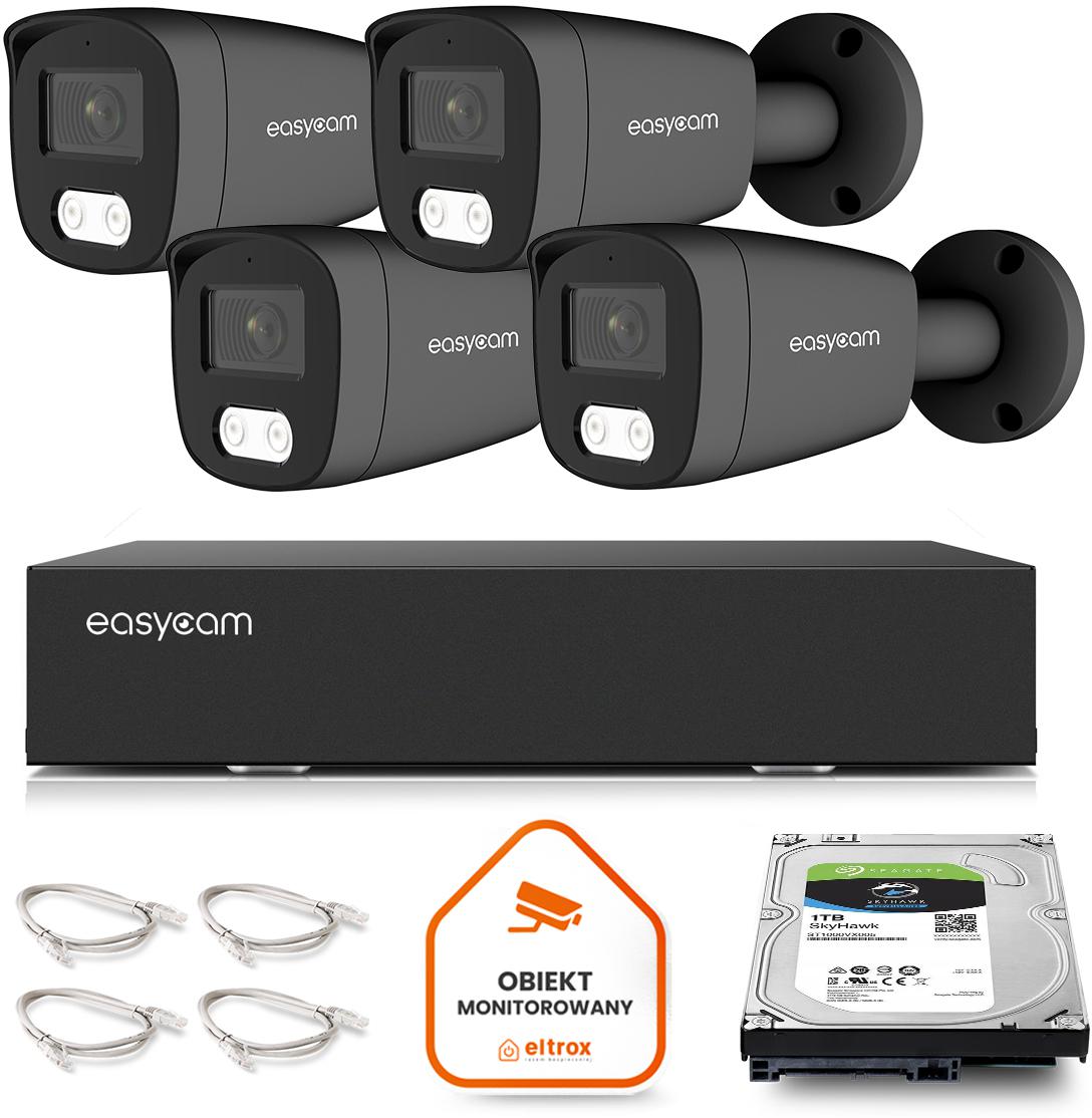 Najważniejsze cechy zestawu do monitoringu IP Easycam 4 kamery: