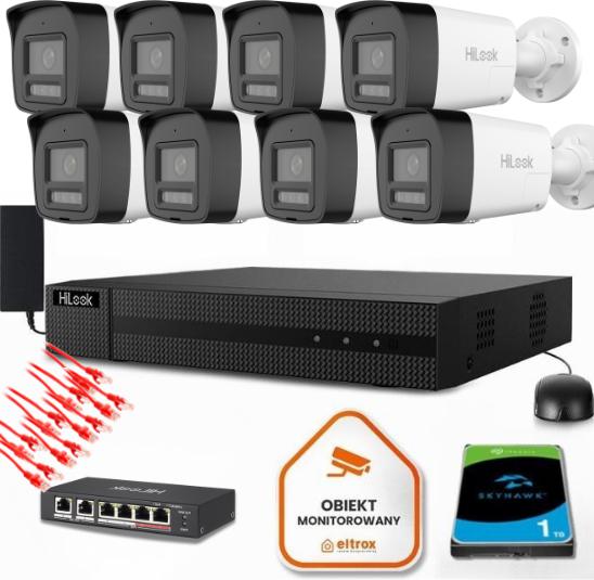 Zestaw do monitoringu Hilook – 8 kamery IP IPCAM-B8-30DL/A