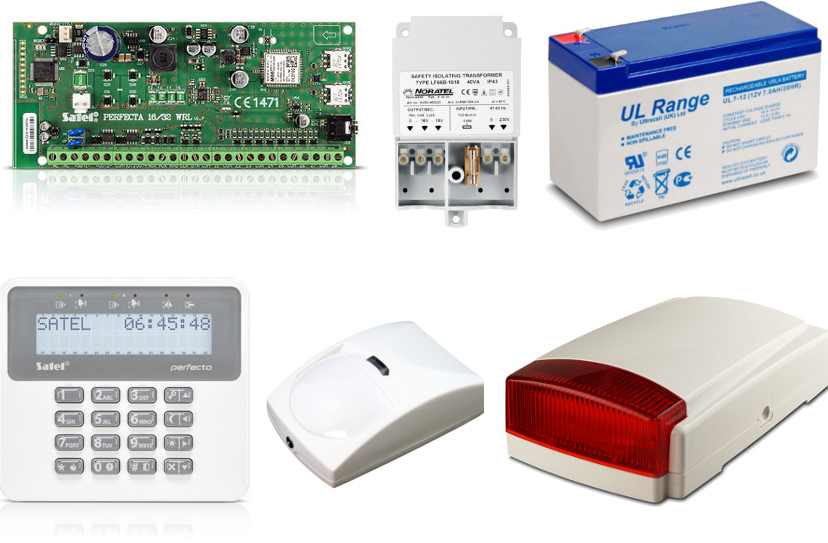 ZESTAW ALARMOWY SATEL PERFECTA 16, KLAWIATURA LCD, 1 CZUJNIK RUCHU PET, SYGNALIZATOR ZEWNĘTRZNY, POWIADOMIENIE GSM
