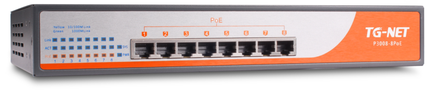 Switch TG-NET 
P3008-8PoE-150W