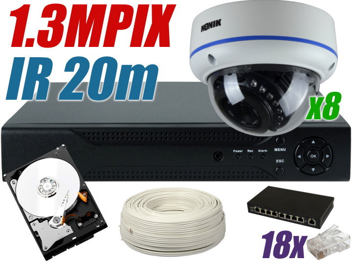 ZESTAW MONITORINGU IP
FULL HD, 1.3MPIX